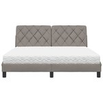vidaXL Lit avec matelas taupe 160x200 cm tissu