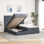 VidaXL Cadre de lit ottoman avec matelas gris foncé 180x200cm velours