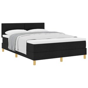 vidaXL Lit à ressorts avec matelas Noir 140 x 200 cm tissu