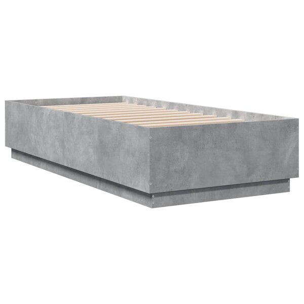vidaXL Cadre de lit gris béton 90x200 cm bois d'ingénierie