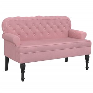 vidaXL Banc avec dossier rose 119 5x64 5x75 cm velours