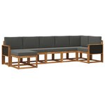 vidaXL Ensemble de canapés d'extérieur 7 pc Naturel et Anthracite