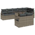 vidaXL Ensemble de canapé de jardin 9 Pièces Gris Poly rotin