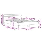 vidaXL Cadre de lit Chêne noir 160 x 200 cm Bois d'ingénierie