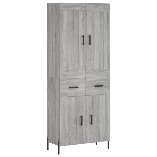 vidaXL Buffet haut Sonoma gris 69 5x34x180 cm Bois d'ingénierie