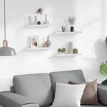 vidaXL Étagères murales 4 Pièces Blanc 40x9x3 cm