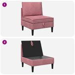 vidaXL Canapé moyen avec rangement Rose Velours