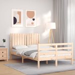 vidaXL Cadre de lit sans matelas bois massif