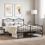 vidaXL Cadre de lit métal sans matelas avec pied de lit noir 140x200cm