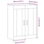 vidaXL Buffet chêne artisanal 69 5x34x90 cm bois d'ingénierie