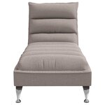 vidaXL Chaise longue de massage avec coussins taupe tissu