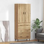 vidaXL Haut Armoire avec tiroir Chêne artisanal 69 5 x 34 x 180 cm