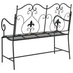 vidaXL Banc extérieur Noir Métal Standard Robuste Banc d'extérieur