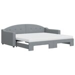 vidaXL Lit de jour avec gigogne et matelas gris clair 90x190 cm tissu