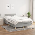 vidaXL Sommier à lattes de lit et matelas gris clair 120x190 cm tissu