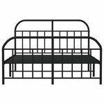 vidaXL Cadre de lit métal sans matelas avec pied de lit noir 150x200cm