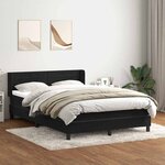 vidaXL Sommier à lattes de lit avec matelas noir 160x210 cm velours