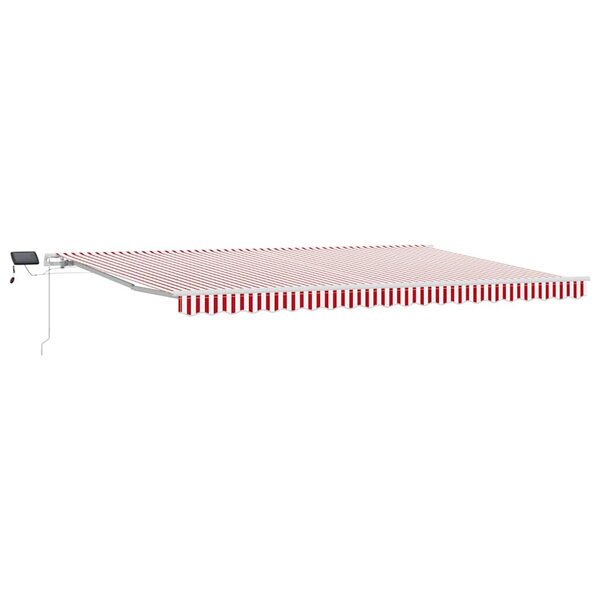 vidaXL Auvent Rétractable Rouge et Blanc 500 × 300 cm Tissu et acier