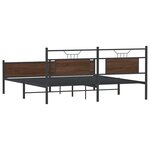 vidaXL Cadre de lit en métal sans matelas chêne marron 180x200 cm