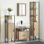 vidaXL Ensemble de mobilier de salle de bain 4 Pièces Chêne sonoma