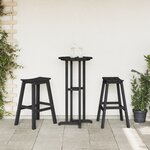 Ensemble de jardin vidaXL 3 pièces en HDPE noir