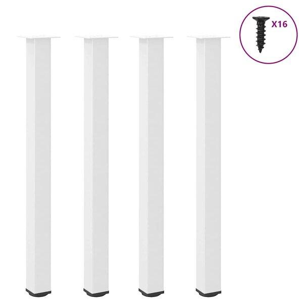 vidaXL Pieds de table de bar 4 pièces Blanc 110-112 cm Acier