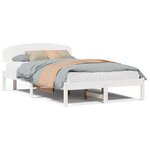 vidaXL Cadre de lit Blanc 120 x 200 cm Bois de pin massif