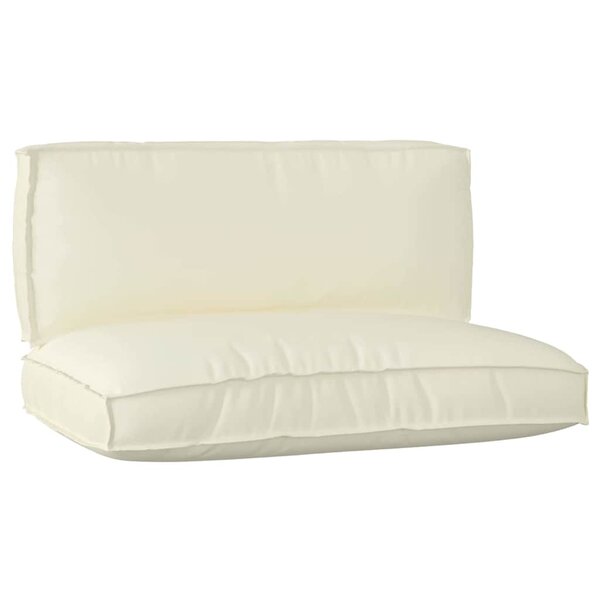 vidaXL Set de coussins de palette 2 Pièces Crème 120 x 80 x 12 cm