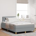 vidaXL Lit Box Spring avec Matelas et Lumière LED Gris Clair 120x200 cm Tissu