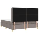 vidaXL Lit à Ressorts avec matelas Taupe 180 x 200 cm tissu