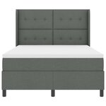 vidaXL Lit à ressorts avec matelas Gris foncé 160 x 200 cm tissu