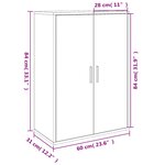 vidaXL Buffet chêne fumé 60x31x84 cm bois d'ingénierie
