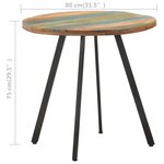 vidaXL Table de salle à manger 80 cm Bois de récupération massif