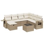 vidaXL Salon de jardin avec coussins 8 Pièces beige résine tressée