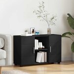 vidaXL Buffet FLORIN Noir 88 5 x 30 5 x 55 5 cm Bois d'ingénierie