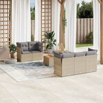 vidaXL Salon de jardin avec coussins 6 Pièces beige résine tressée