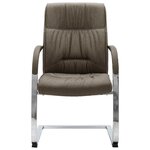 Chaise fauteuil siège de bureau informatique étude cantilever tissu taupe 02_0023997