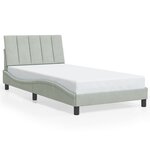 vidaXL Cadre de lit avec tête de lit Gris clair 100x200 cm Velours