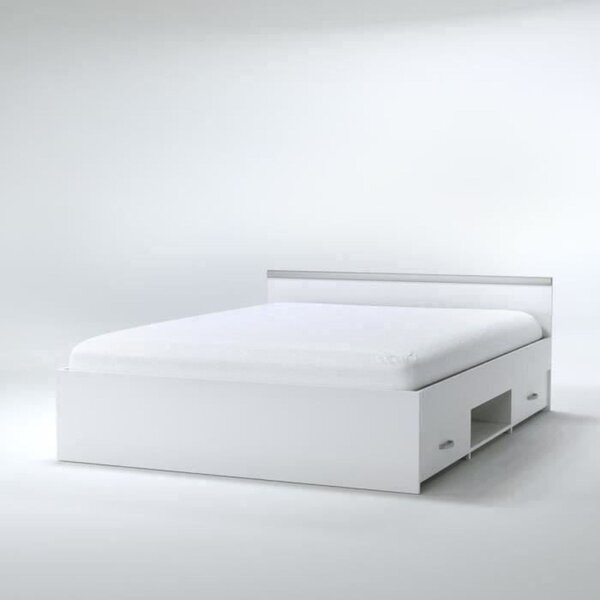Lit adulte blanc mat 140 x 190 cm