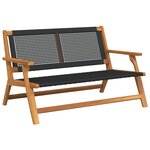 vidaXL Mobilier de jardin Noir 122 x 78 x 73 cm Bois d'Acacia Massif