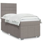 vidaXL Sommier à lattes de lit avec matelas Taupe 80x200 cm Tissu