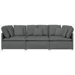 vidaXL Canapé modulaire avec coussins en tissu gris foncé