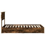 vidaXL Lit de Rangement Chêne fumé 100 x 200 cm Bois d'ingénierie