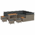 vidaXL Ensemble de canapé de jardin 13 Pièces Gris Poly rotin
