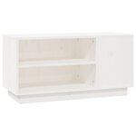 vidaXL Meuble TV Blanc 80x35x40 5 cm Bois de pin massif