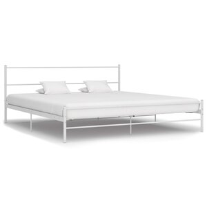 vidaXL Cadre de lit sans matelas et tête de lit blanc métal 160x200 cm