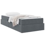 vidaXL Lit avec rangement et matelas Gris foncé 90 x 190 cm Velours
