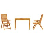 vidaXL Ensemble de salle à manger pour jardin 3 Pièces Marron