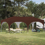 vidaXL Tente de fête pop-up 575 x 288 x 245 cm Marron Tissu Oxford