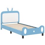 vidaXL Cadre de lit pour enfants avec tête de lit Bleu 90 x 190 cm PU